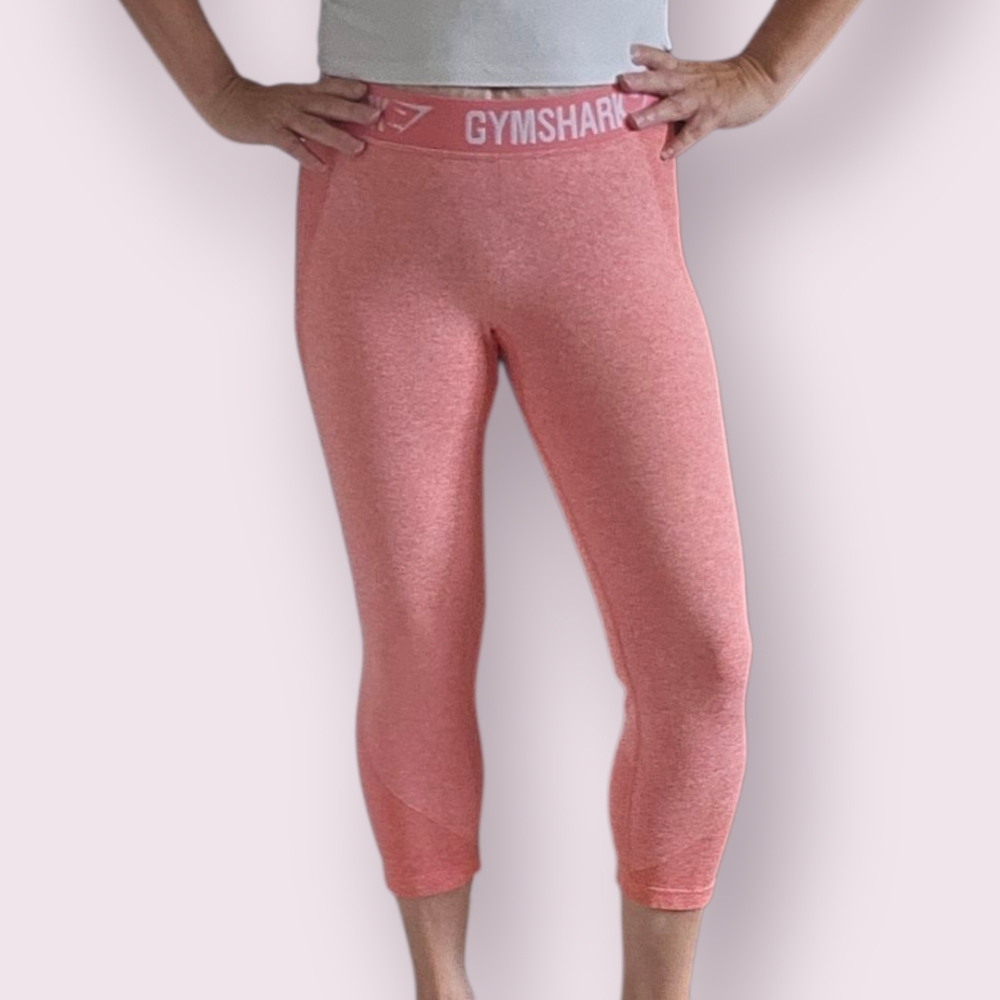 Gymshark Flex Cropped Coral Leggings Size Medium